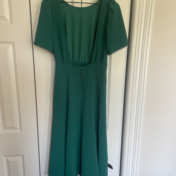 Sezane Lady Dress Emerald Green Size US 4/FR 36, new without tags - Picture 4 of 4